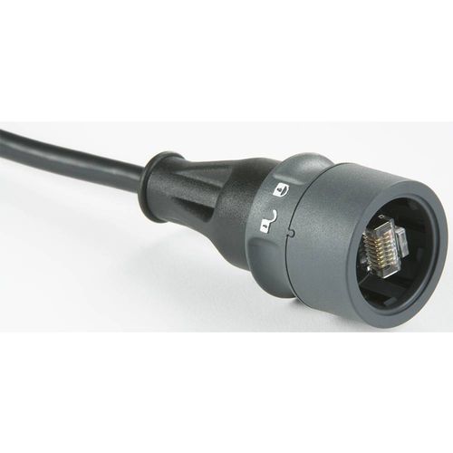 Bulgin PXP6037/2M00 RJ45 mrežni kabel, Patch kabel cat 5e S/FTP 2.00 m crna sa zaštitom, PUR plašt, vodootporan 1 St. slika 1