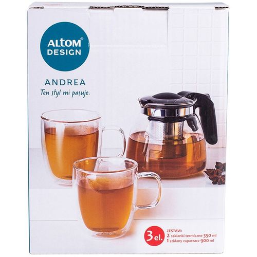 Altom Design termo staklene šalice za kavu i čaj Andrea 350 ml (set od 2 čaše) + vrč 900 ml - 020302364 slika 5