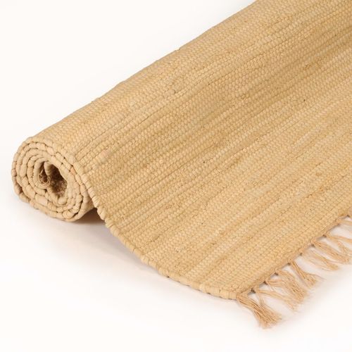 Ručno tkani tepih Chindi od pamuka 200 x 290 cm bež slika 8
