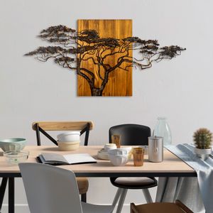 Acacia Tree - 329-A Multicolor Decorative Wooden Wall Accessory