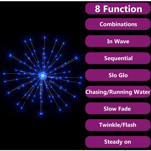 Božićna svjetla s izgledom vatrometa 2 kom plava 20 cm 280 LED slika 22