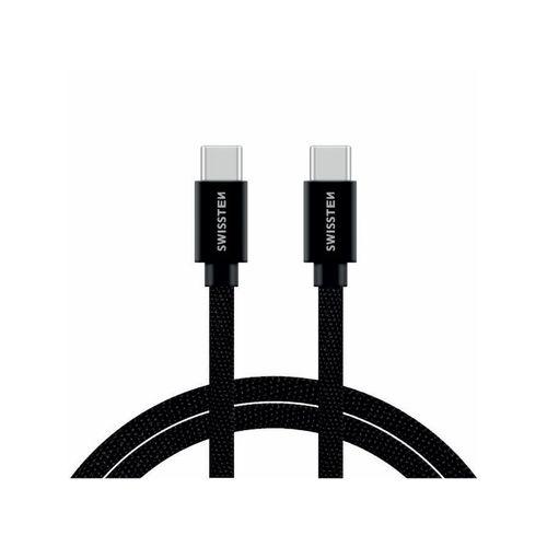 SWISSTEN kabel USB-C/USB-C , platneni, 2 m, crni slika 3