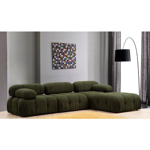 Ugaona Sofa Bubble Green L1-O1-1R-PUF u Zelenoj Boji slika 1