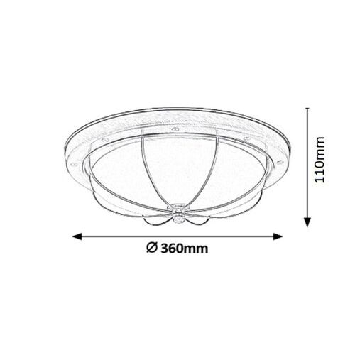 Rabalux Sudan plafonjera D36 E27 2x40W, bronza Klasična rasveta slika 2