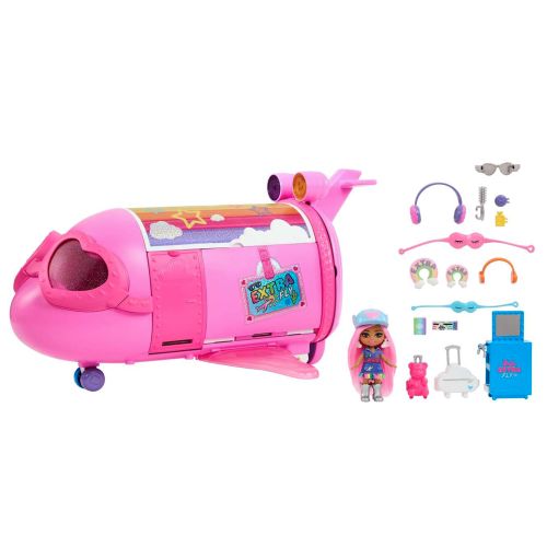 Barbie Extra Fly Minis ružičasti avion s dodacima slika 2