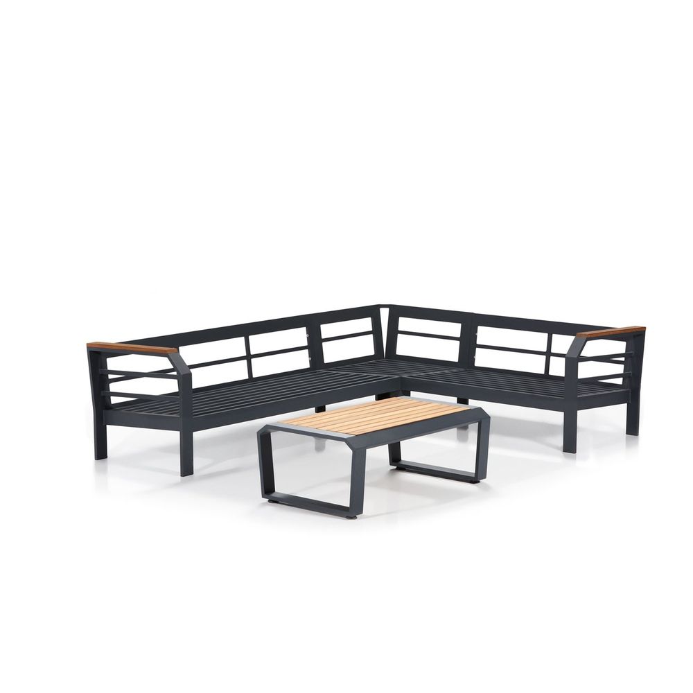 Assento Corner - Set za Baštu u Žutoj, Sivoj i Crnoj Boji slika 2