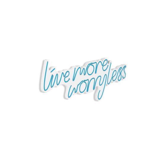 Wallity Ukrasna plastična LED rasvjeta, Live More Worry Less - Blue slika 7