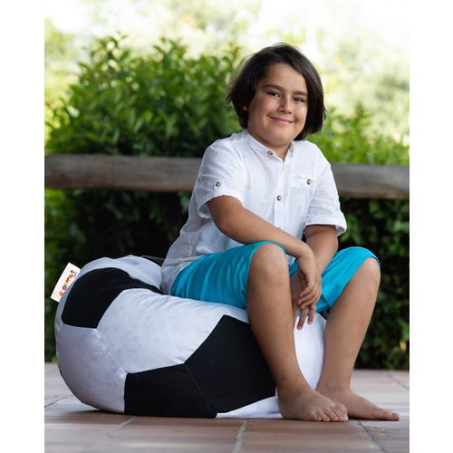 Atelier Del Sofa Vreća za sjedenje, Football Kids Pouf - Black, White slika 3