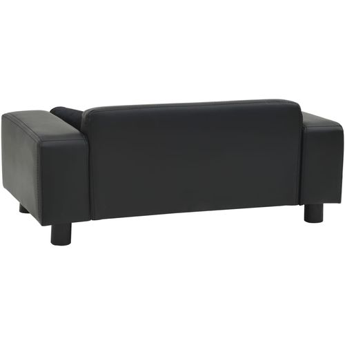 Sofa za pse crna 81 x 43 x 31 cm od pliša i umjetne kože slika 17