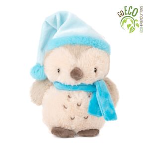 Amek plišana igračka Eco Owl with hat and scarf 21 cm - Blue