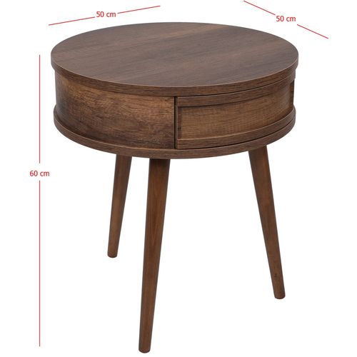 Yuvarlak - Walnut Walnut Side Table slika 13