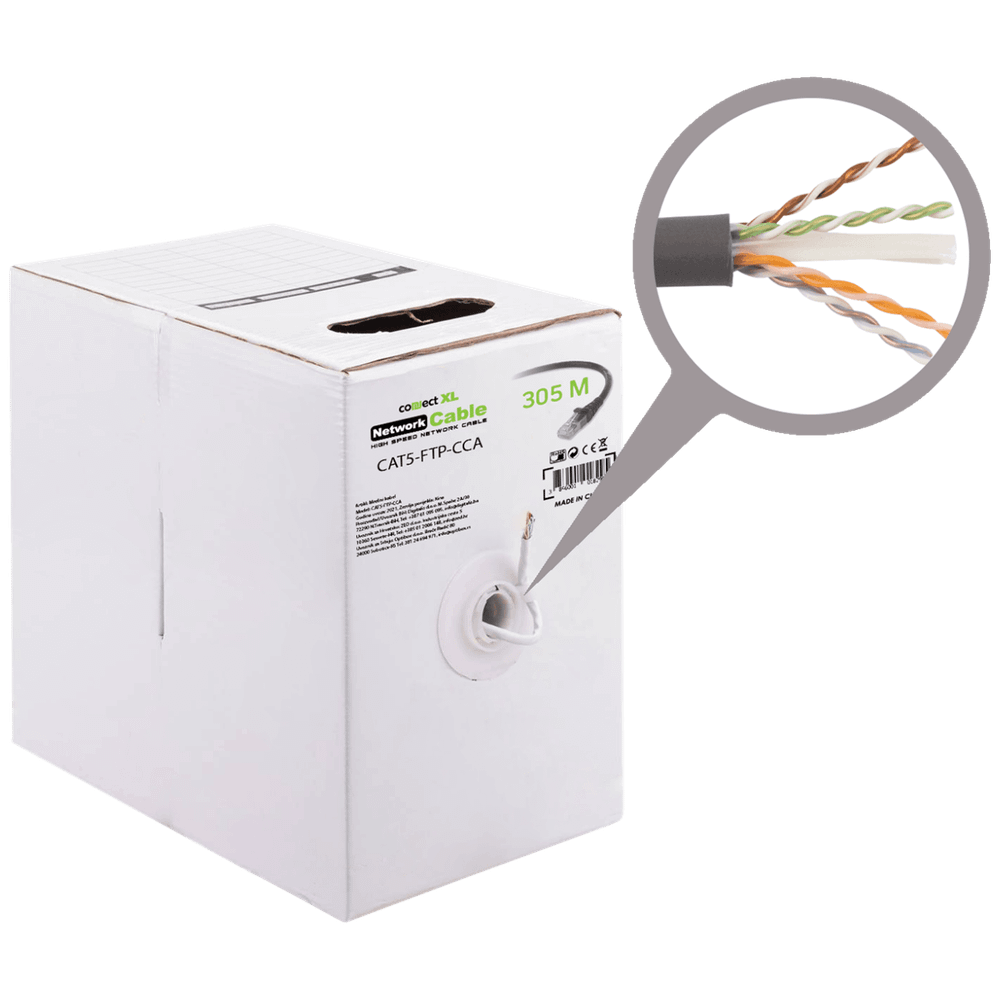 Connect XL Mrežni FTP kabl, CAT5e, CCA, 305 met. - CAT5-FTP-CCA slika 1