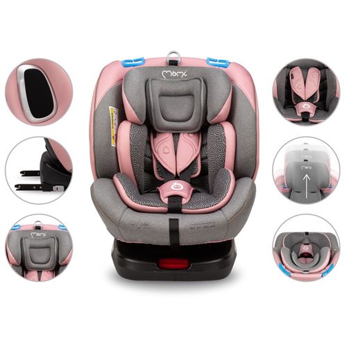 Momi Rotirajuća autosjedalica Tordi 360 0-36kg Isofix, Pink slika 11