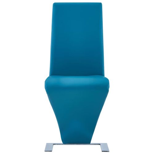Blagovaonske stolice cik-cak oblika od umjetne kože 6 kom plave slika 19