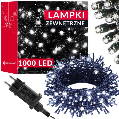 Springos božićne lampice, 1000 LED, hladno bijele slika 4