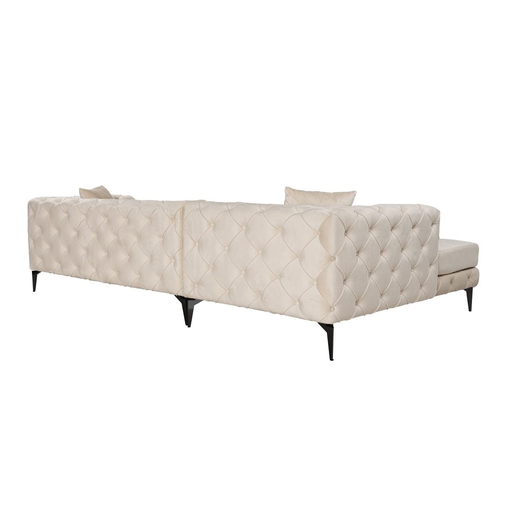 Como Eco Left - Bež, Crna Bež Ugaona Sofa slika 6
