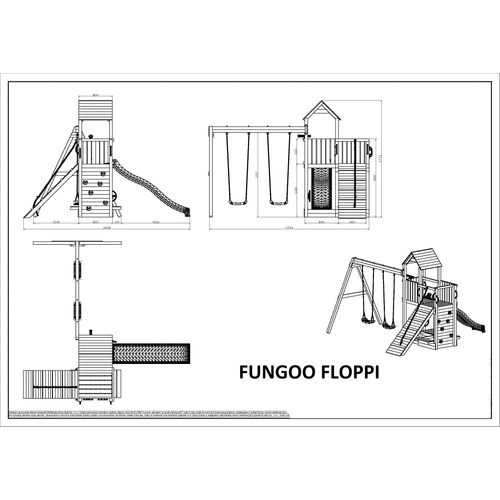 Fungoo set FLOPPI KDI smeđi - drveno dječje igralište slika 8