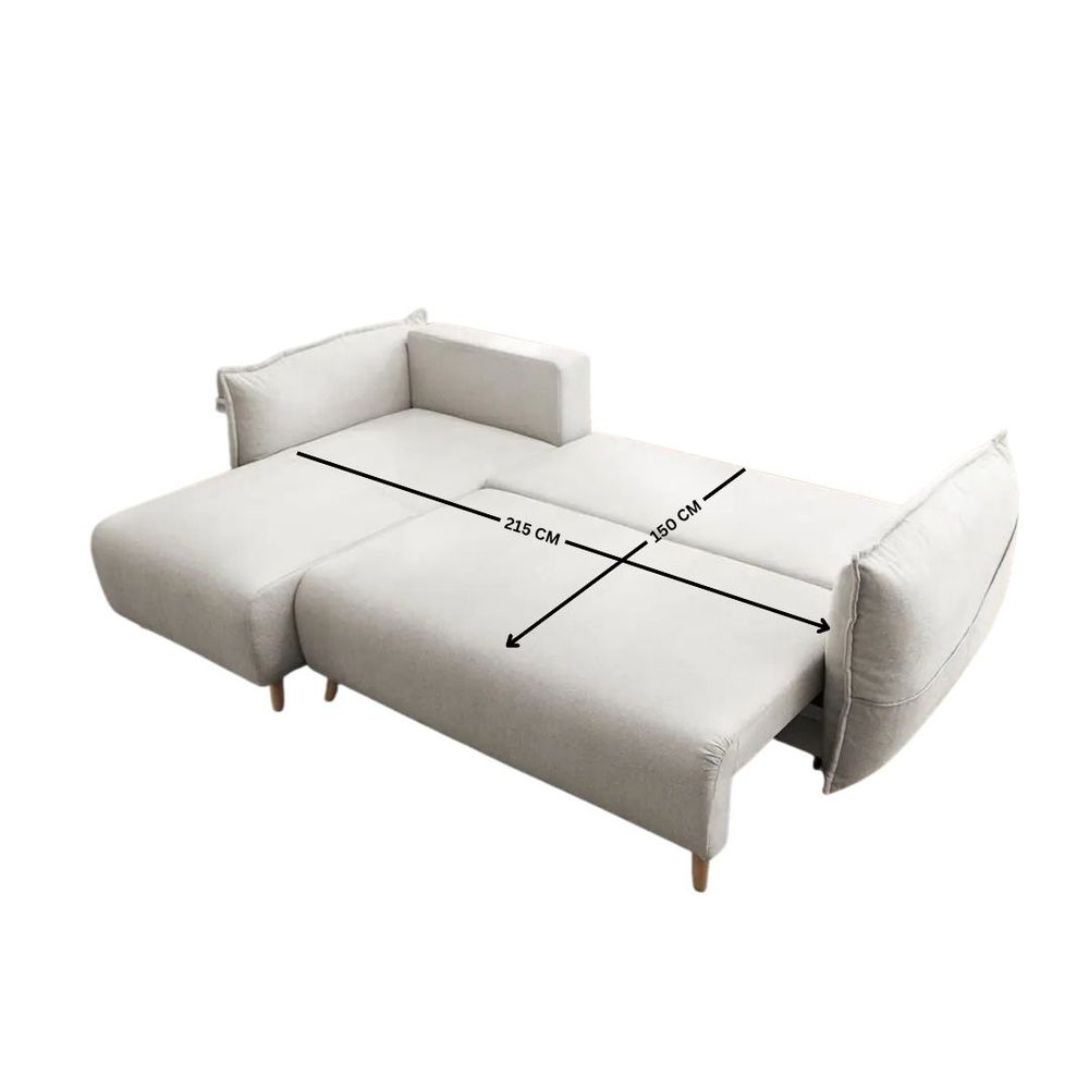 Ugaona Sofa Puffy - boja: krem slika 10