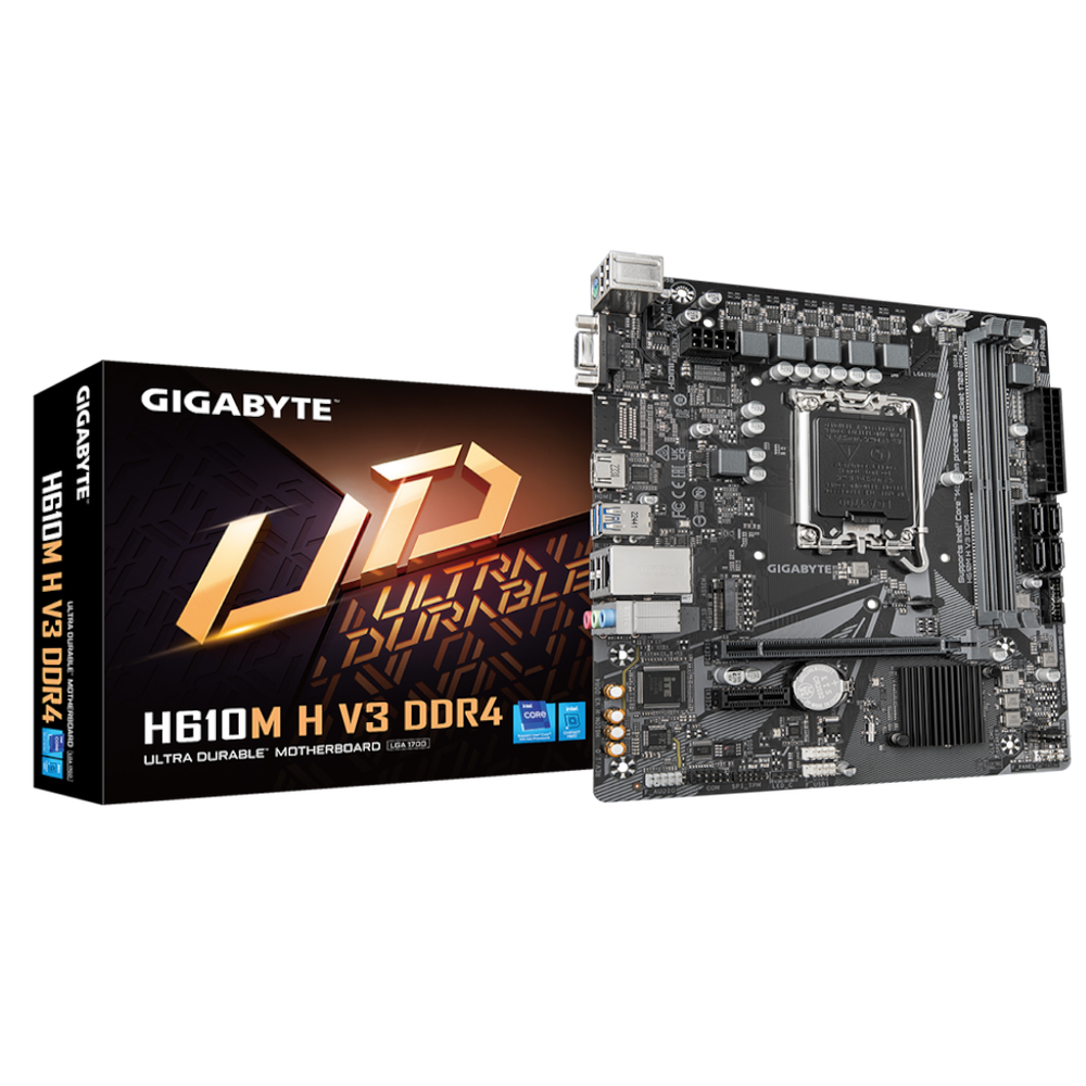 Gigabyte MB H610M H V3 DDR4LGA1700; 2xDDR4; M.2, 4xSATA6xUSB; VGA, HDMI; mATX slika 1