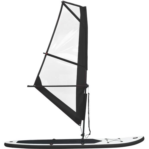 Daska za veslanje stojeći na napuhavanje s jedrom crno-bijela slika 21