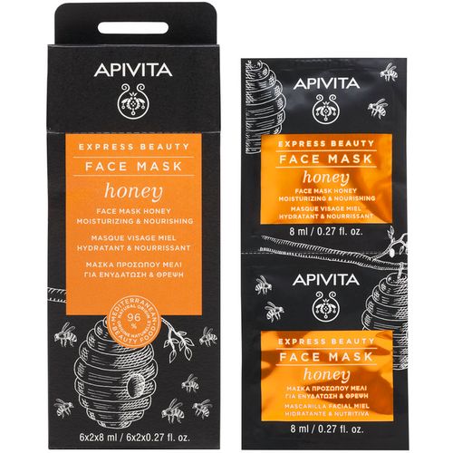 Apivita Express beauty maska za lice s medom za hidrataciju i hranjenje, 2x8 ml slika 1