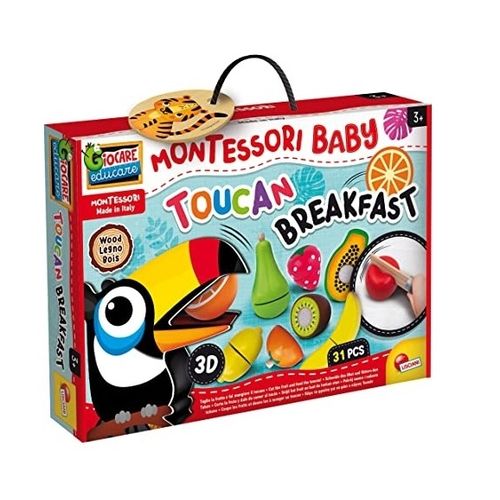 Montesori Baby Edukativno drveno voće Tucan Breaklfast Lisciani 98378 slika 1