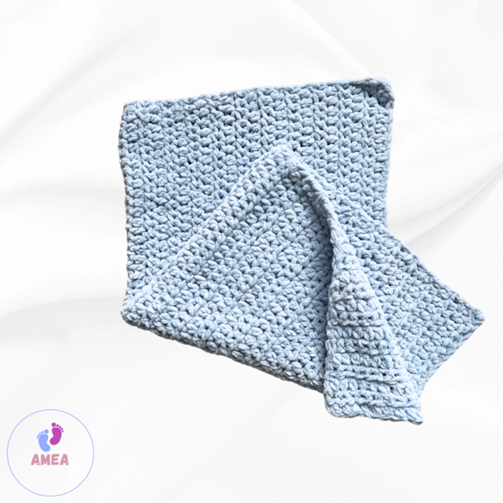 AMEA Pletena dekica Puffy 70x80cm, Blue slika 2