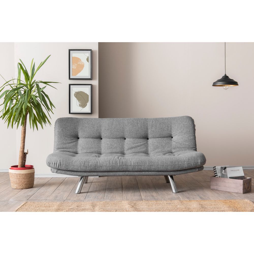 Misa Small Sofabed - Trosjed na razvlačenje u svijetlo sivoj boji slika 1