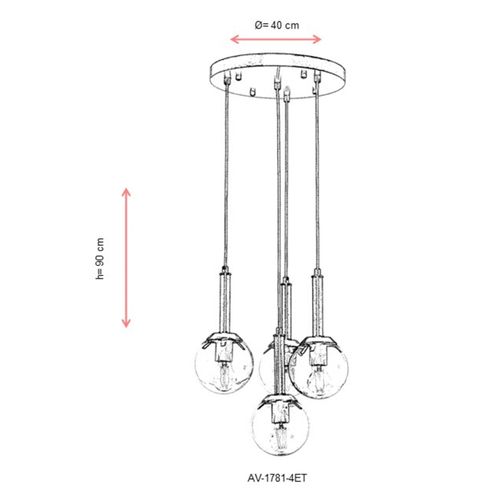 Luster Antiquation AV-1781-4ET sa metalnim telom slika 4