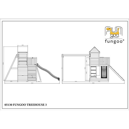 Fungoo Set Tree House 3 teak - drveno dečije igralište slika 6