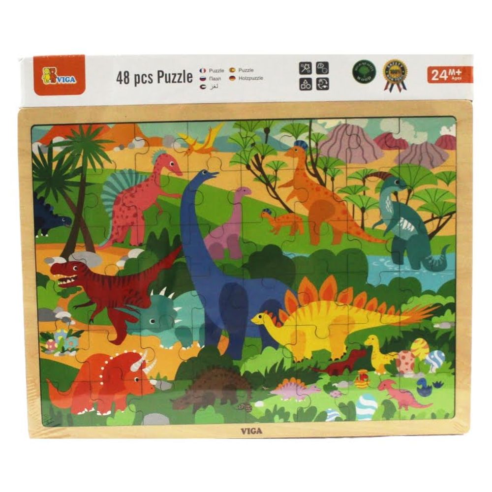 Viga Drvene puzzle dinosauri, 48kom slika 1