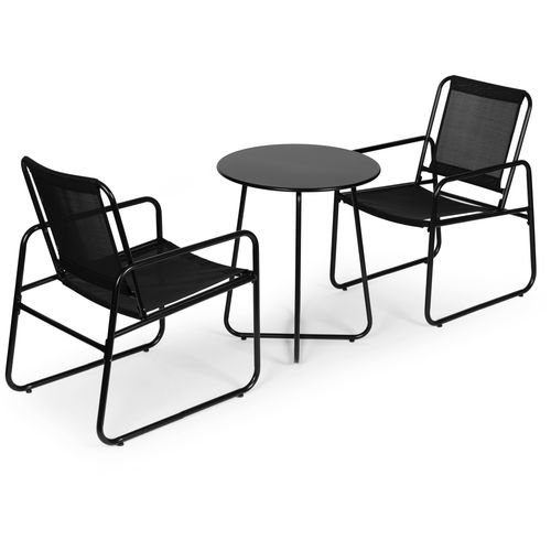 Modernhome vrtna garnitura - stol i 2 stolice - crno slika 5