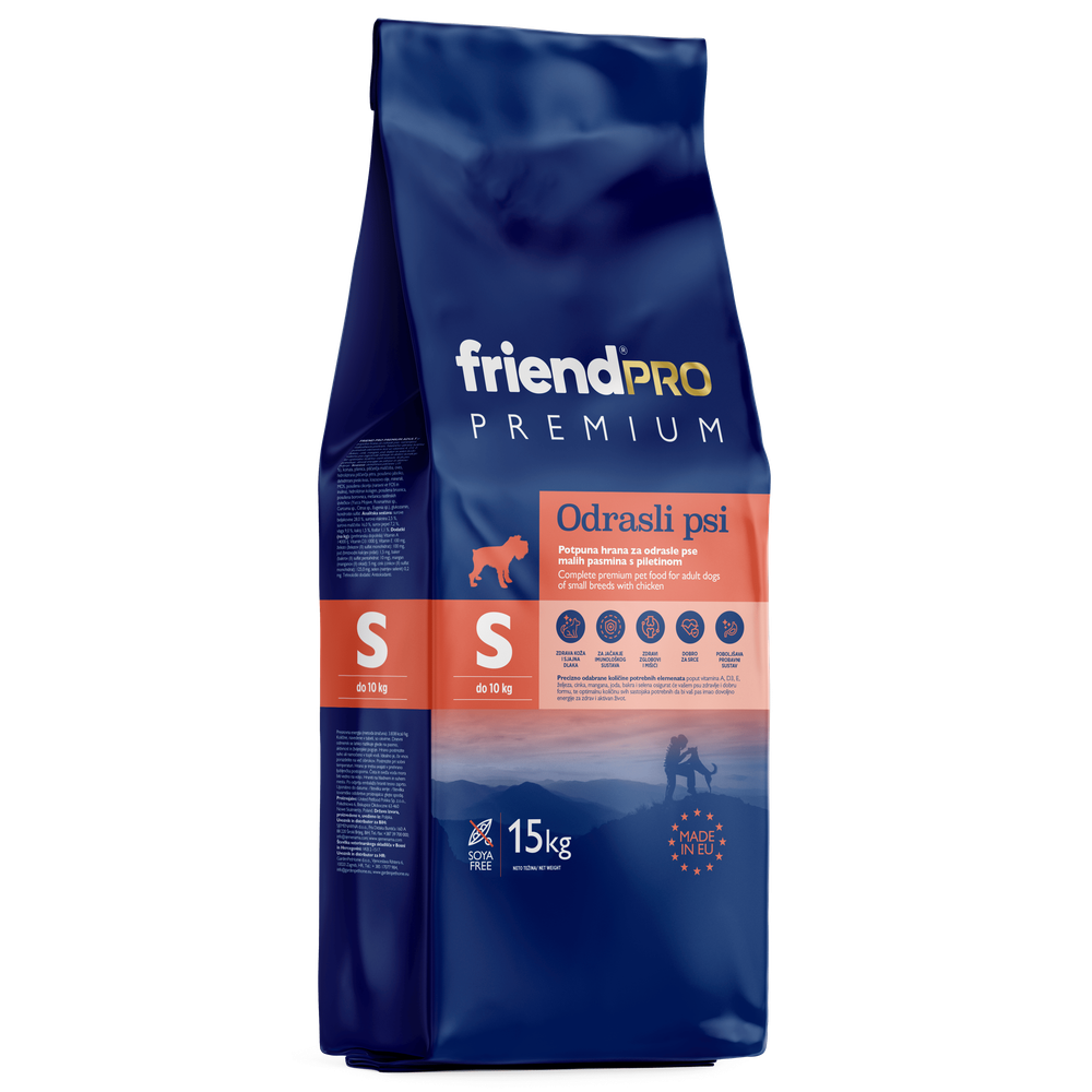 Friend PRO Premium suha hrana za odrasle pse malih pasmina Piletina 15kg slika 1