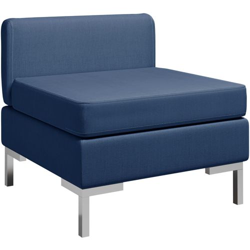Modularna srednja sofa s jastukom od tkanine plava slika 13