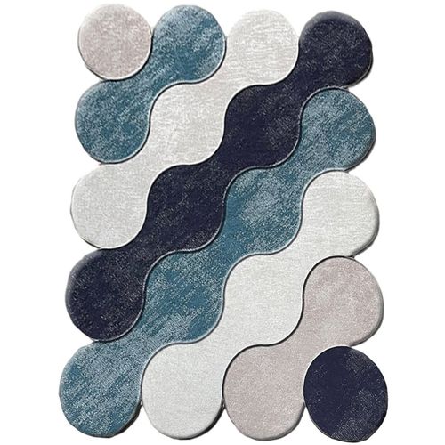 Colourful Cotton Tepih kupaonski, Circle - Blue slika 2