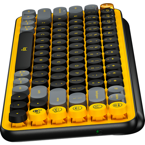 Tipkovnica Logitech POP Keys, bežična, mehanička, žuto/crna slika 5
