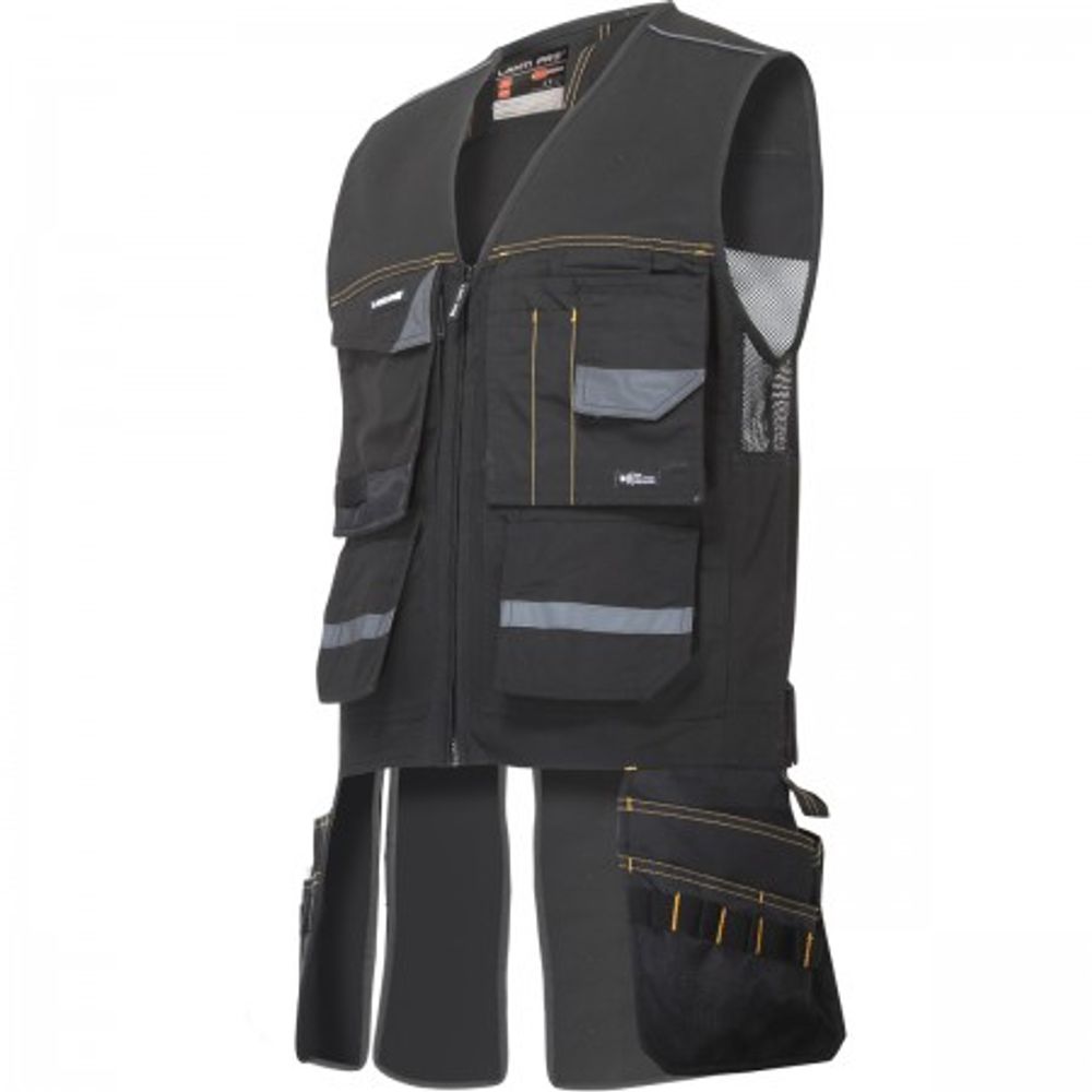 Crni montažni prsluk, 3XL, CE, LAHTI PRO L4131606 slika 1