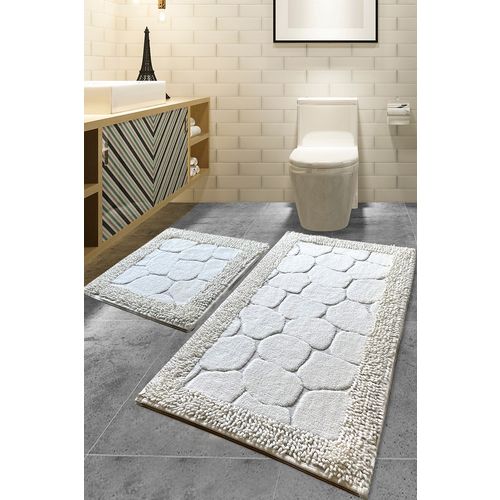 Stone - Ecru Multicolor Bathmat Set (2 Pieces) slika 1