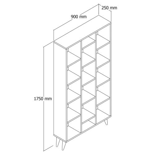 Firuze Bookshelf - White White Bookshelf slika 4