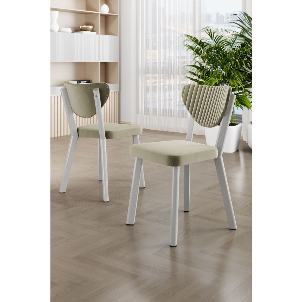 Set Stolica (4 Komada) Arfe - Boje: Krem, Bijela Krem slika 1