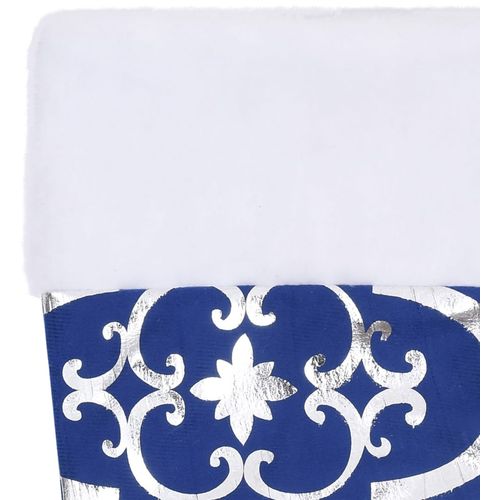 Luksuzna podloga za božićno drvce s čarapom plava 122cm tkanina slika 11