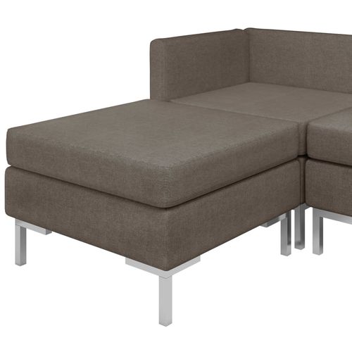 9-dijelni set sofa od tkanine smeđe-sivi slika 6
