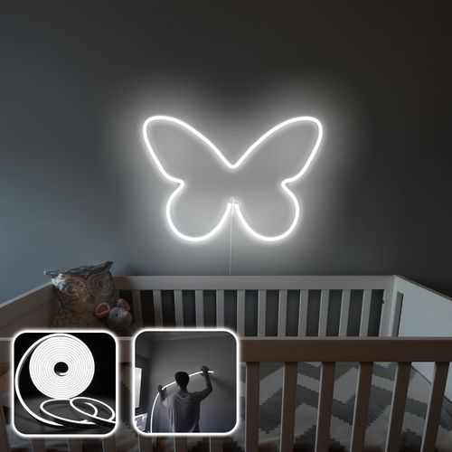 Opviq dekorativna zidna led svjetiljka, Butterfly - Medium - White slika 2