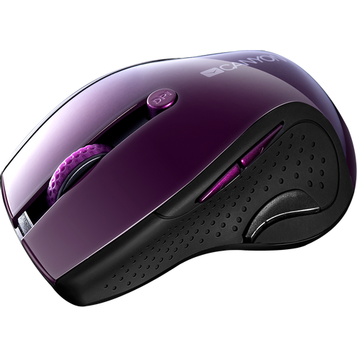 CANYON 2.4Ghz wireless mouse, optical tracking - blue LED, 6 buttons, DPI 1000/1200/1600, Purple pearl glossy slika 3