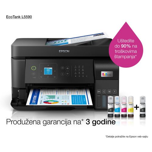 Epson C11CK57403 L5590 EcoTank, print-scan-copy-fax, Color, A4, 4800X1200, LAN, Wi-Fi, ADF, LCD, Duplex slika 2