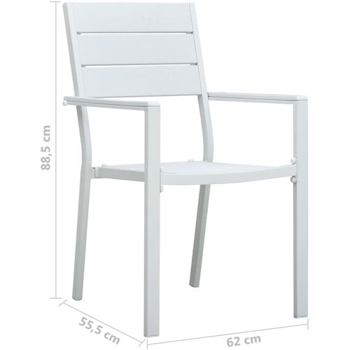 Vrtne stolice 4 kom bijele HDPE s izgledom drva slika 9