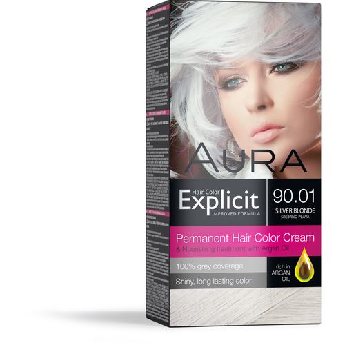 AURA Explicit farba za kosu 90.01 Srebrno Plava slika 1