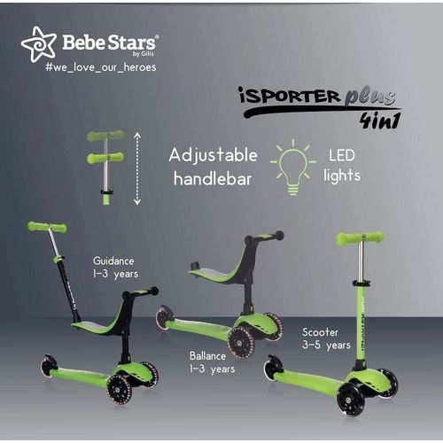 Bebe Stars romobil 3u1 - green slika 5