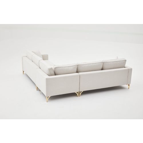 Atelier Del Sofa Berlin - Krem, Zlatna Krem Ugaoni Kauč slika 3