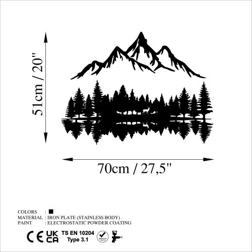 Wallity Metalna zidna dekoracija, Nature And Mountain - 11 slika 6